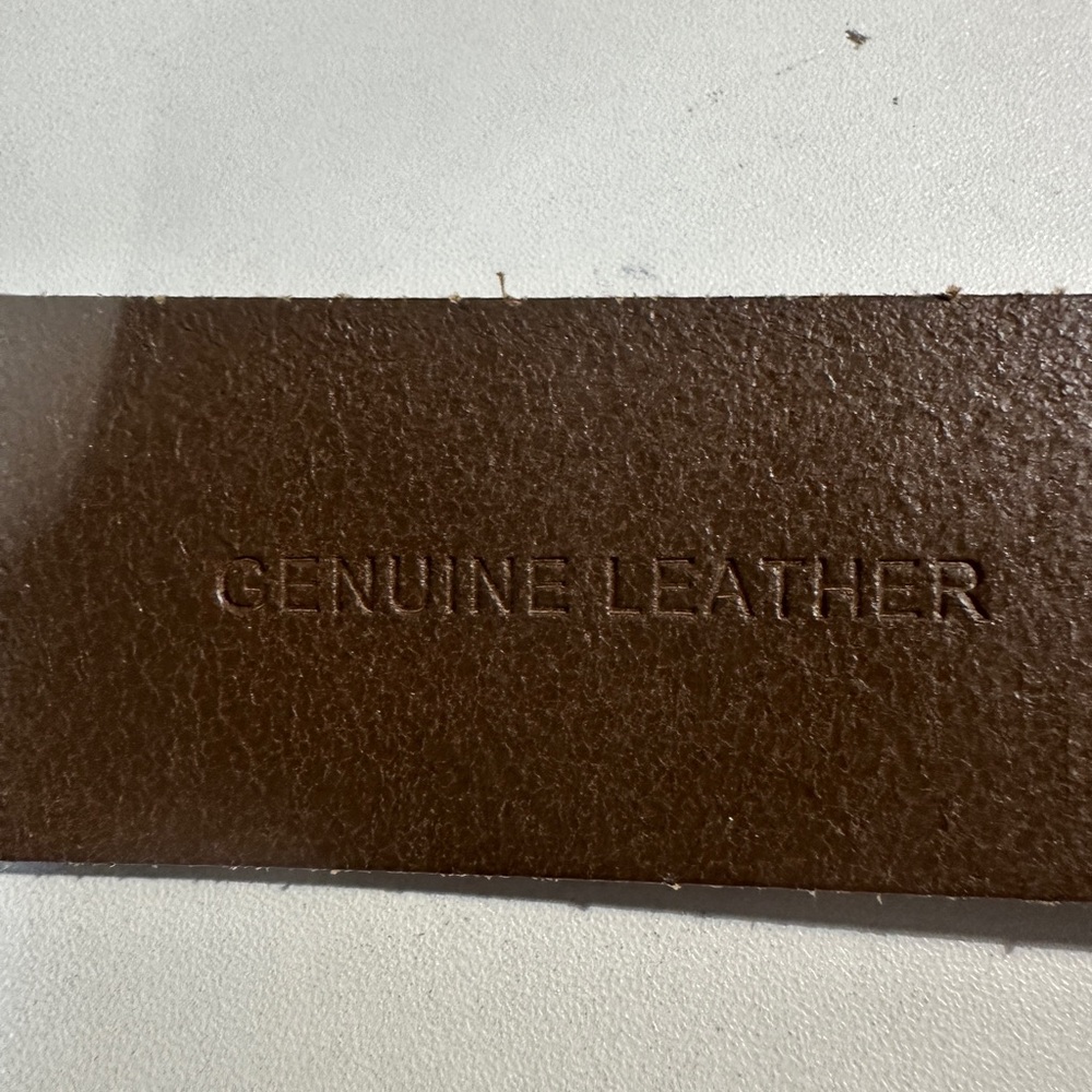 American Eagle By Payless Brown Leather Belt with Rustic Design - Picture 3 of 6
